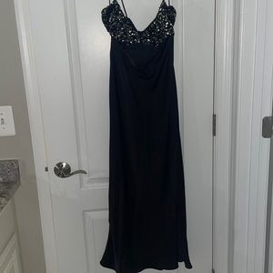 Long Black Dress Sparkle Top